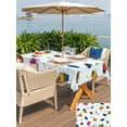 thumbnail image 5 of Outdoor Tablecloths with Umbrella Hole & Zipper, Cute Butterfly Dragonfly 60 x102 Inch Rectangle Tablecloths, Farmhouse Botanical Floral Blue Waterproof Table Cloth, Patio/Pool/Picnic Table Covers, 5 of 8