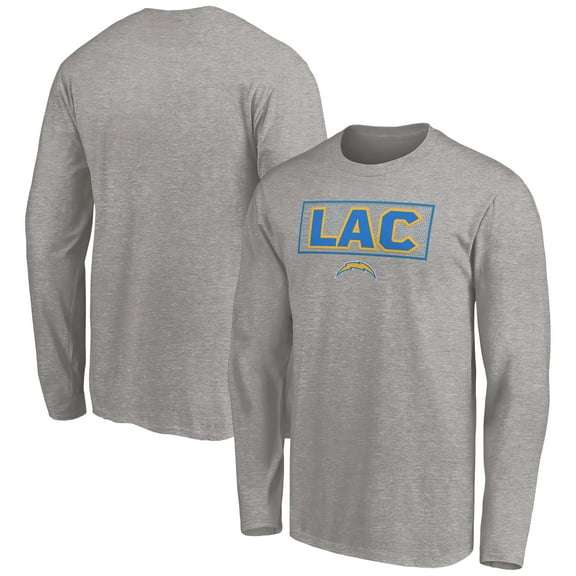 Men's Heather Gray Los Angeles Chargers Squad Throwbacks Long Sleeve T-Shirt