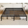 thumbnail image 3 of Allewie King Size Bed Frame, 14 inch Metal Platform Beds with Storage Space, No Box Spring Needed and Easy Assembly, Black, 3 of 9