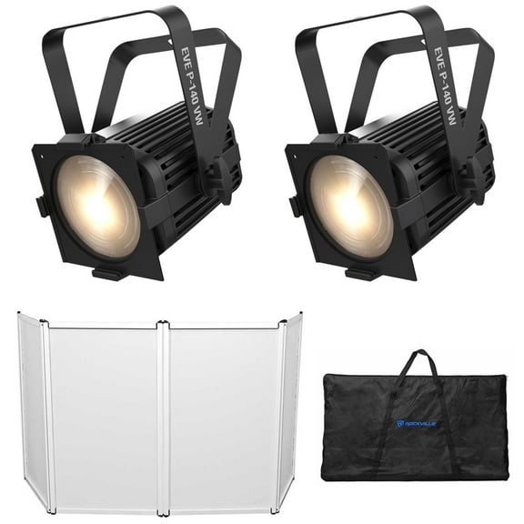 2) Chauvet DJ EVE P-140 VW DMX D-Fi Cool/Warm Wash Stage Lights Facade Scrim Bag