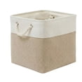 thumbnail image 5 of Collapsible Fabric Storage BIN, 12-inch Square Cotton Linen Organizer Basket with Weaving Rope Handles for Closet, Nursery, and Home Organization,Gray, 5 of 8