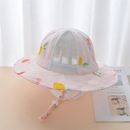 

nsendm Boys Fruit Hat Cap Animal Baby Girls Cap Baby Infant Sunscreen Bucket Baby Care Baby Head Cap Hat F 50cm