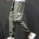 thumbnail image 1 of Pantalones largos para hombre, informales, lisos, con bolsillo, cintura elástica, para exteriores, con cordón ajustable, para trabajo, 1 of 6