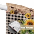 thumbnail image 2 of Sunflower Plaid Kitchen Window Curtains, Swag Curtains Valance for Bedroom Living Room Bathroom, Country Sunshine Star Vintage Bee Black Rod Pocket Window Curtain Block Drapes 2 Panels 36"x63", 2 of 9