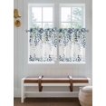 thumbnail image 7 of Half Window Curtains 24 Inches Long, Green Blue Eucalyptus Leaves Window Treatment Curtain Drapes, Summer Botanical Weeping Short Curtains Tiers for Kitchen Over Sink, 27.5"x24", 2 Panels, 7 of 7