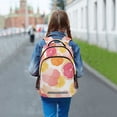 thumbnail image 6 of FORMRS Kids School Backpack Elementary Student Unisex Travel Bookbag with Reflective Stripes, Pink Floral Orange, 6 of 7