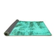 thumbnail image 2 of Ahgly Company Indoor Square Abstract Turquoise Blue Modern Area Rugs, 3' Square, 2 of 4