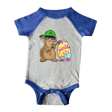

Inktastic Hip Hop Artist Cute Brown Easter Bunny Painting Egg Gift Baby Boy or Baby Girl Bodysuit