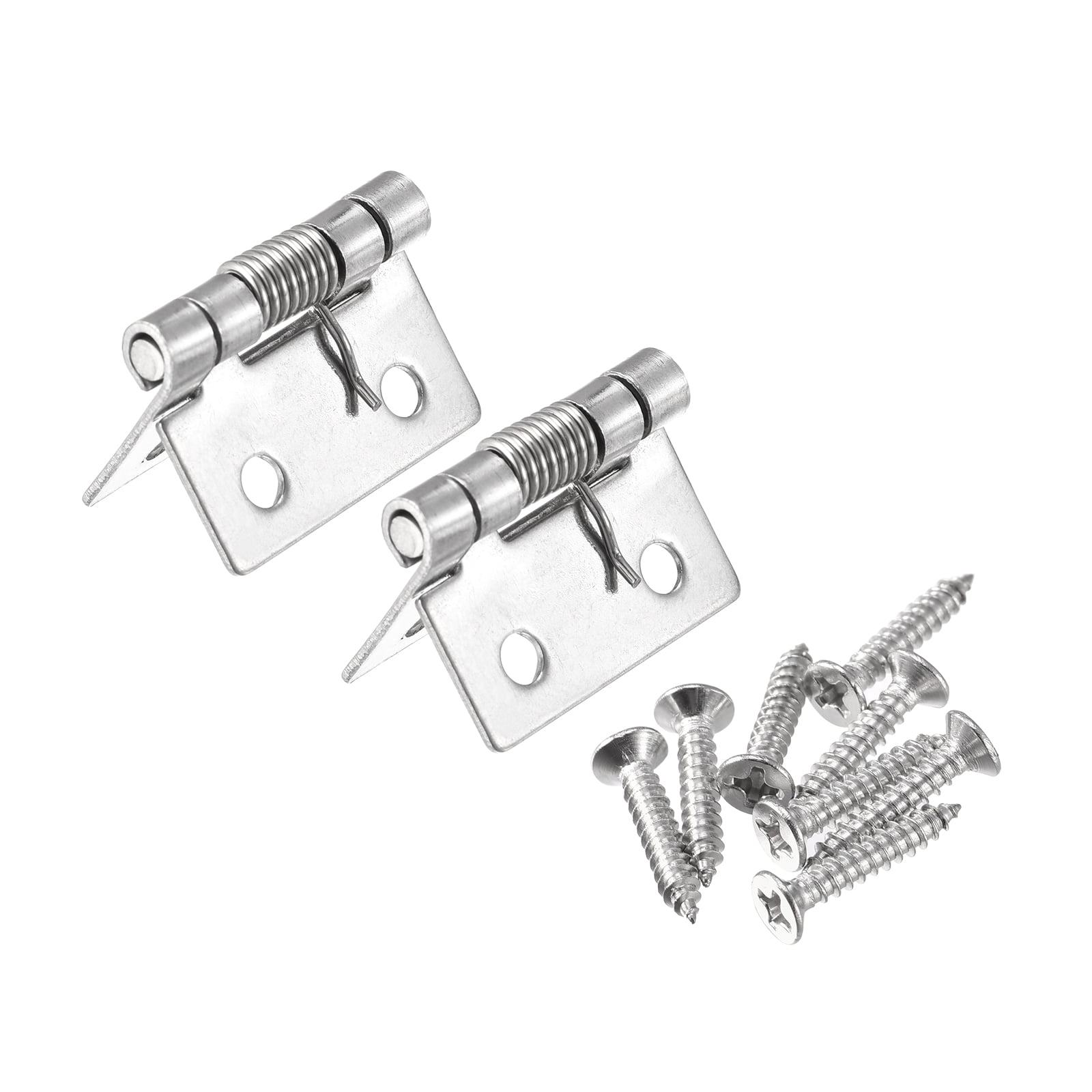 Uxcell Spring Loaded Hinges, 1" 304 Stainless Steel Self Closing Hinge
