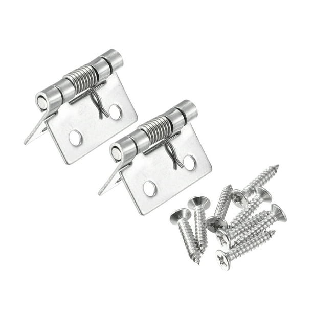 Uxcell Spring Loaded Hinges, 1" 304 Stainless Steel Self Closing Hinge
