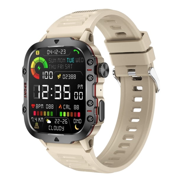 1 reloj inteligente pantalla táctil de 096 pulgadas monitor de salud exterior BT llamada negro