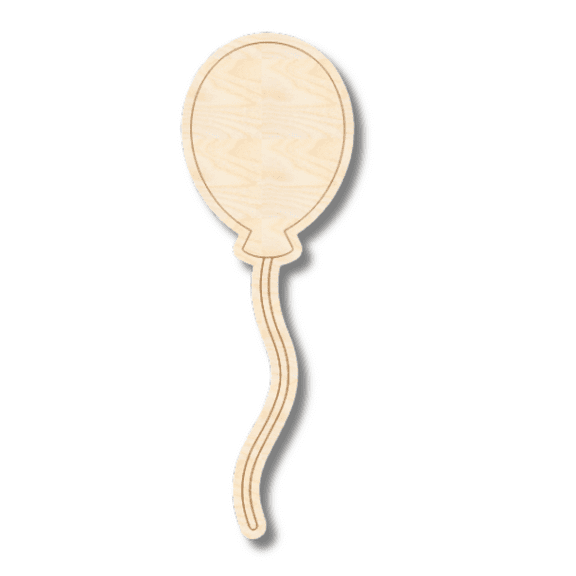Unfinished Wood Etched Birthday Balloon Shape 7" / 1/8"