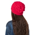 thumbnail image 2 of SHCKE Womens Winter Hats Slouchy Knit Beanie Hat Stretch Thick Cable Knit Hats Warm Beanie Hat Red, 2 of 5