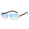 thumbnail image 1 of Typpkmm Fashion Rectangular Sunglasses Men Women Cheetah Brand Designer Rimless Cool Vacation Sun Glasses, 1 of 7
