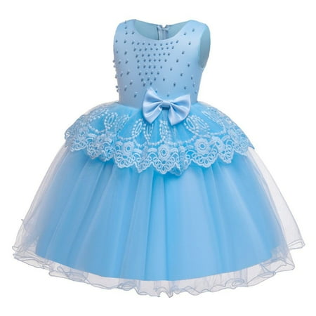 

Girl Summer Lace Princess Dress Kids Dress for Girls Party and Wedding Christmas Clothing Bowknot Lace Tutu Prom Ball Gown Dress