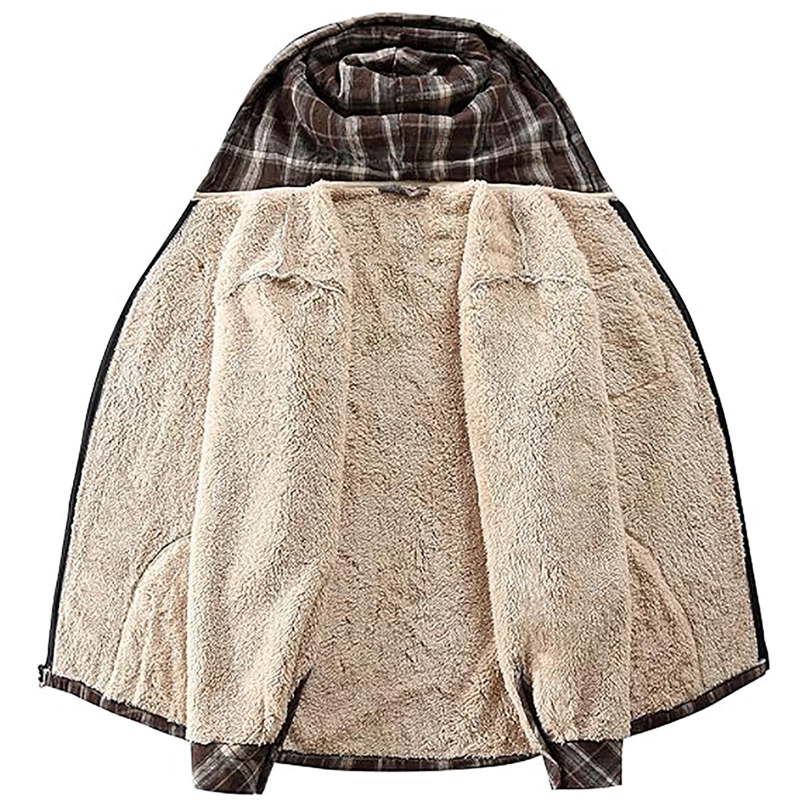 Womens Sherpa Fleece Lined Flannel Jacket Button Down Plaid Lightweight Flannel Shirt Jacket Women