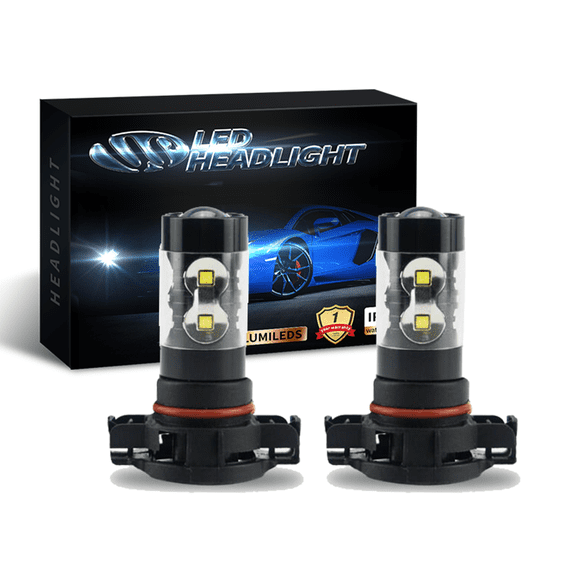 5202 H16 LED Fog Light Bulbs 6000K for 2007-2015 Chevy Silverado 1500 White 100W