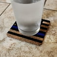 thumbnail image 2 of Thin Blue Line American Flag Low Profile Novelty Cork Coaster Set, 2 of 3