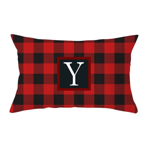 1 Unidad Fundas De Cojín Funda De Almohada Navideña 12X20 Funda De Almohada Alphabe Funda De Almohada Roja Funda De Cojín De Sofá Decoración Del Hogar Para Sofás De Exterior Ropa De Cama Para El Hog