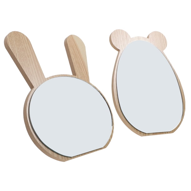 EeaseMX 2 espejos de maquillaje con dibujos animados para dormitorio de niñas.