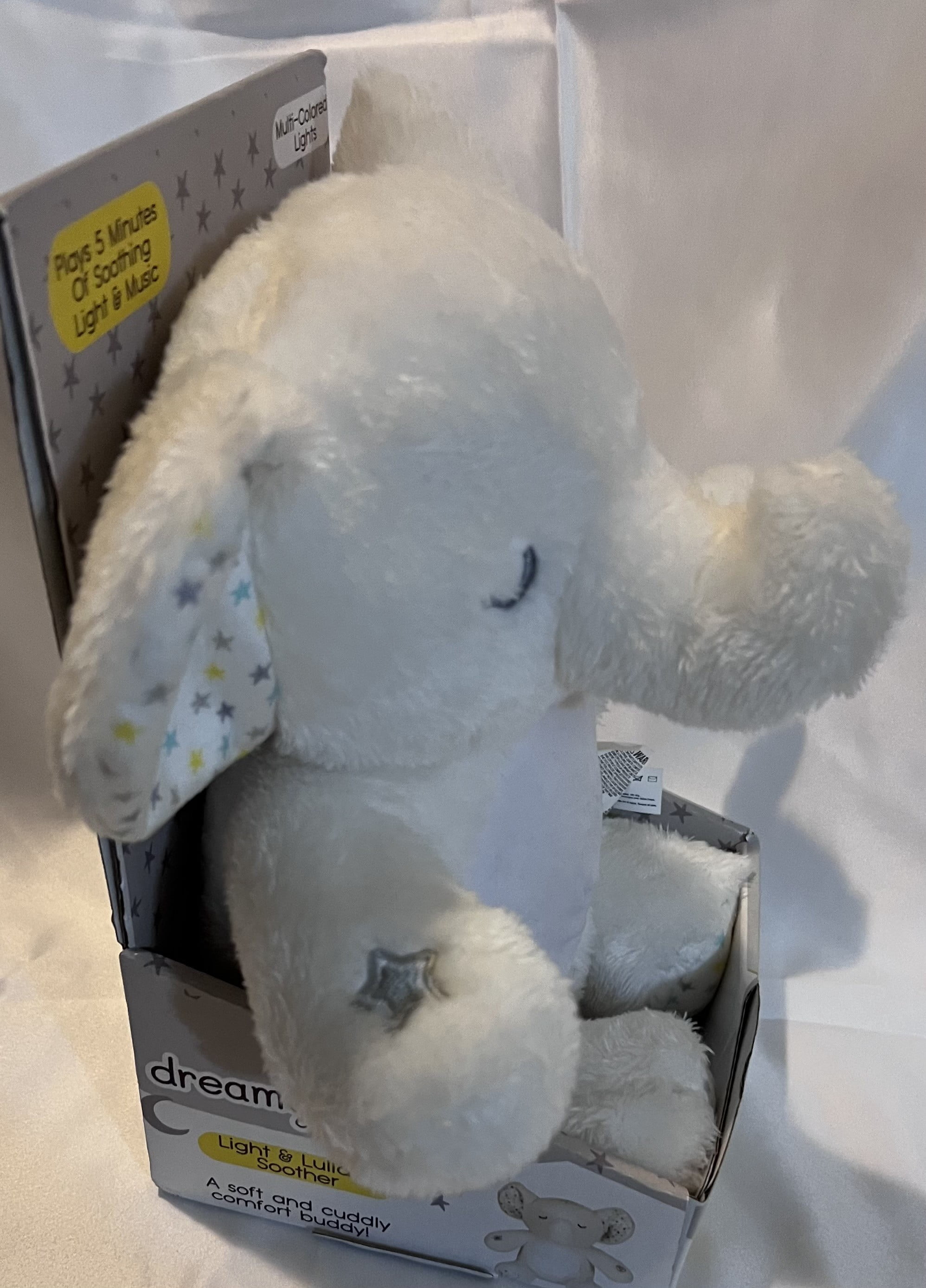Dreamgro Soothing Lullaby White Noise Sound Machine Elephant with Light & Music, White