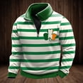 thumbnail image 2 of IWRICH Men's St. Patrick's Day Quarter Zip Sweatshirts Long Sleeve Pullover Tees Irish Shamrock Outfits 02-White XXXXL, 2 of 3