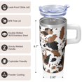 thumbnail image 3 of 20oz Geometric Pattern Insulated Handle Tumbler, Stainless Steel Double Wall Travel Coffee Mug Leak Proof with Straw, 3 of 5