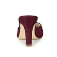 thumbnail image 2 of BLISSFUL STEP Women's Pointed Toe Stiletto Heels Slide Mules Burgundy (Size 5.5), 2 of 6