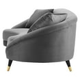 thumbnail image 3 of Sofa, Velvet, Grey Gray, Modern Contemporary Urban Design, Living Lounge Room Hotel Lobby Hospitality, 3 of 8