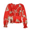 thumbnail image 1 of bar III Womens Floral Pullover Blouse, Red, X-Small, 1 of 2