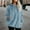Blue, variant on Winter Tops for Women Thick Fuzzy Soft Hooded Long Sleeve Warm Sweatshirts Tops with Pockets