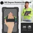 thumbnail image 4 of ELEHOLD Rugged Case for Samsung Galaxy Tab A7 Lite 8.7 (2021) Three-Layer Hybrid Muti-Functional Case with 360° Rotating Kickstand Handstrap Crossbody Shoulder Strap Shockproof Case, Black, 4 of 8