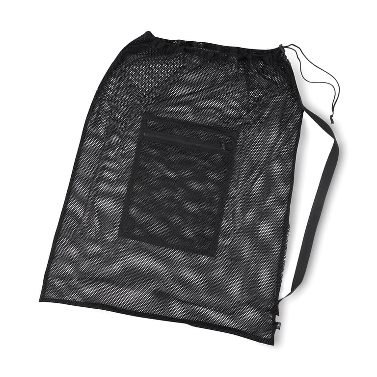 Athletic Works Mesh Ball Bag with Drawstring Strap, Black photo 2