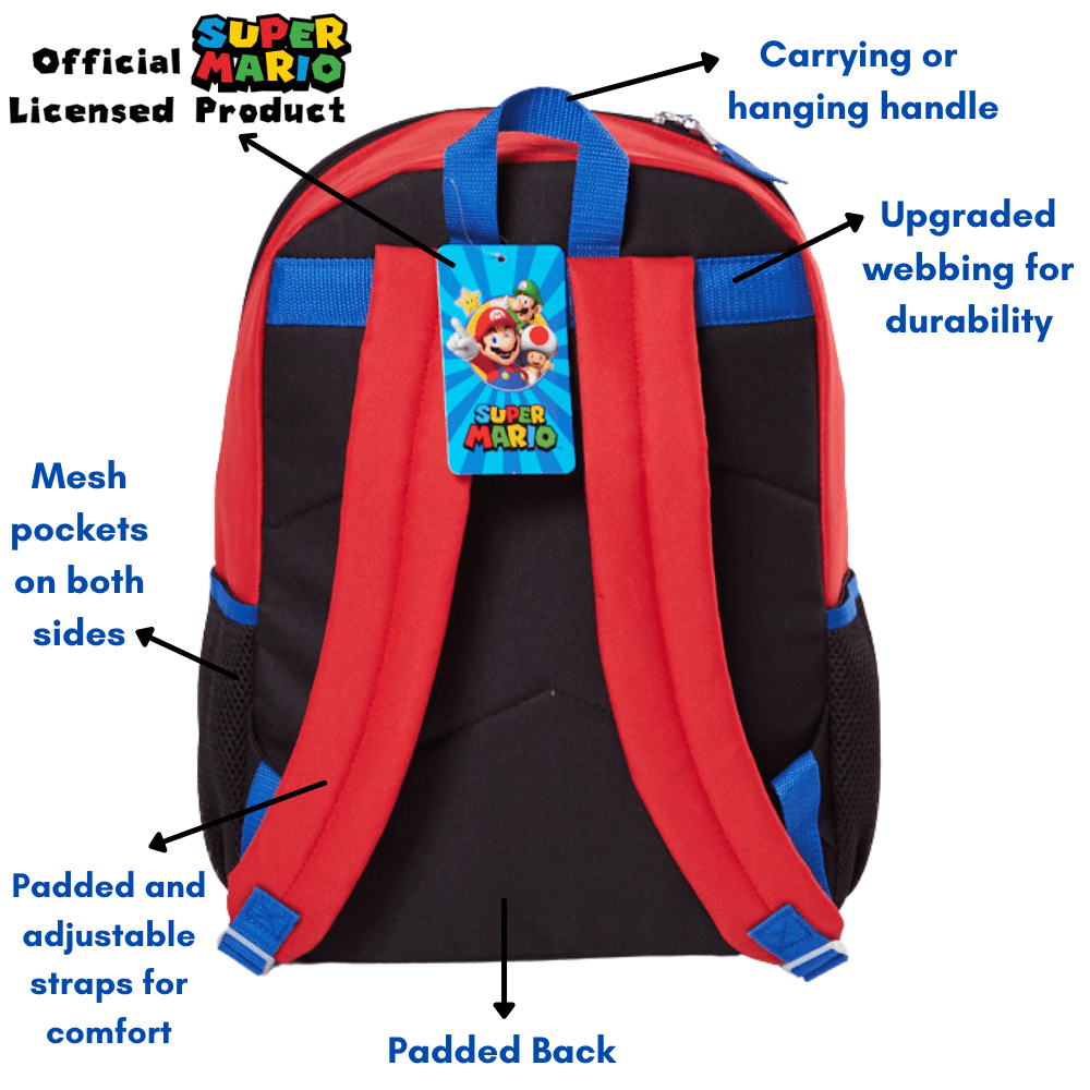 Mario Shop Super Mario Backpack With Lunch Box For