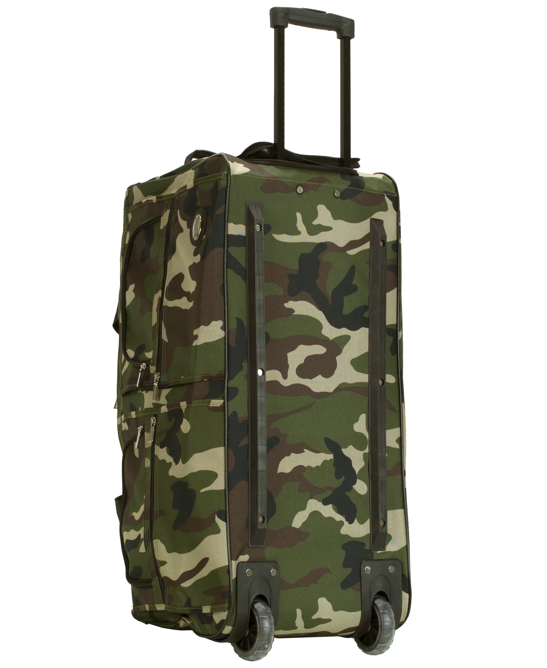 Rockland Adult 36" Wheeled, Adjustable Straps, Telescopic Handle, Pockets, Soft-Sided Travel Duffel Bags, Green