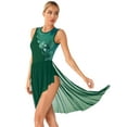 thumbnail image 3 of iEFiEL Womens Lyrical Modern Dance Dress Mesh High Low Skirt Gymnastics Ballerina Dancewear Green XXL, 3 of 7