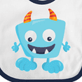 thumbnail image 4 of Inktastic Cute Monster, Blue Monster, Funny Monster, Horns Boys or Girls Baby Bib, 4 of 4