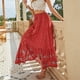 thumbnail image 4 of Faldas de estilo bohemio con cintura elástica y volantes fruncidos con botones de encaje informales con estampado de moda para mujer Wmkox8yi FGJ1936, 4 of 9
