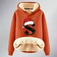thumbnail image 4 of WILLBEST Sudadera con Capucha para Mujer, con Estampado de Letras Navideñas, de Lana Gruesa, Cálida para El Invierno X-Grande, 4 of 4