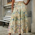 thumbnail image 3 of Njagoc3 Womens Flowy Abstract Print Maxi Skirt for Resort & Summer, 3 of 5