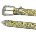 thumbnail image 4 of SWSMCLT Women's Bling Rhinestone Dance Steampunk Punk Metal Buckle Faux Leather Belt PU Halloween Summer Carnival Fashion Yellow 36.5inches-41.5inches, 4 of 4