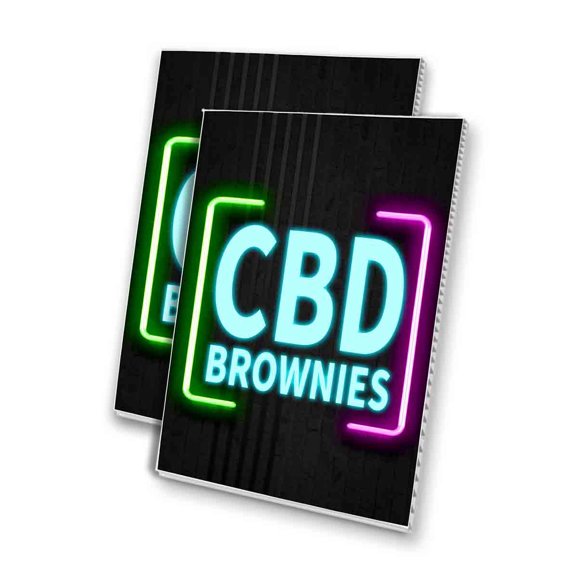 CBD Brownies (24" X 36") 4mm Corrugated Plastic Panel, Graphics Applied To 1 Side (Pk of 2)