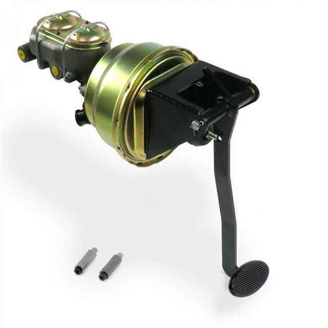 Universal Firewall 7 in. Dual Brake Pedal Kit Adjustable Disc & Drum Small Oval Black Pad
