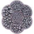 thumbnail image 1 of 3000 PCS 1 Box 7Sizes 2.5/3/4/5/6/8/10mm Flat Back Half Round Pearl Cabochon Bead Loose Beads Gem for Nail Craft Scrapbook DIY Decoration (Gray), 1 of 2