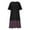 FY1_Black, variant on Meichang Summer Dresses for Women 2025 Trendy Color Block Patchwork Midi Dress V Neck Half Elbow Sleeve Long Shirt Dress Swing Beach Vacation Dresses