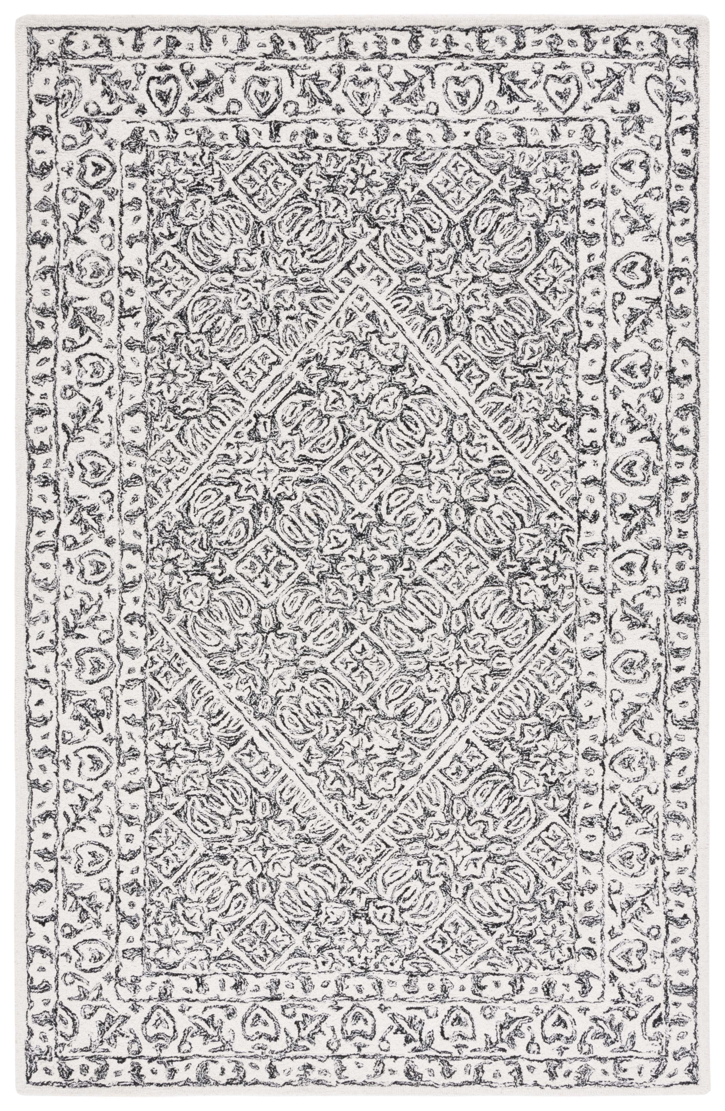 Safavieh Dip Dye Felicia Floral Area Rug, Ivory/Black, 5' x 8'