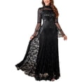 thumbnail image 2 of Prom Dresses for Women Elegant Lace Long Sleeve Crewneck Flowy Maxi Dress Formal Evening Gowns, 2 of 6