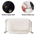 thumbnail image 3 of Hukapapa Bolso pequeño de felpa para mujer, regalo de Navidad, bolso mensajero de moda, bolso de felpa con cadena, color blanco, 3 of 5