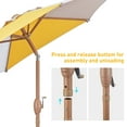 thumbnail image 6 of Autlaycil 7.5ft Patio Umbrella with Base and Button Tilt Sun Shelter UV Protection Beach for Market, Beach, Patio, Pool, Garden Backyard (Yellow/Khaki/White), 6 of 6