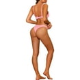 thumbnail image 3 of Women's  2 Piece Swimsuits Twist Cross Knot Bikini Sets Solid Adjustable Straps Self Tie BackBathing Suit Swimwear Small Light Pink, 3 of 5